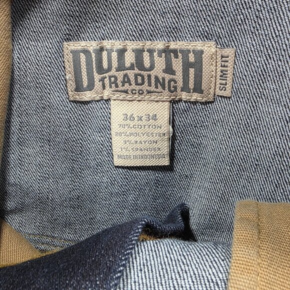 Duluth Trading Co Jeans Mens 36x34 Blue Ballroom Double Flex Slim Fit Denim - Picture 5 of 12